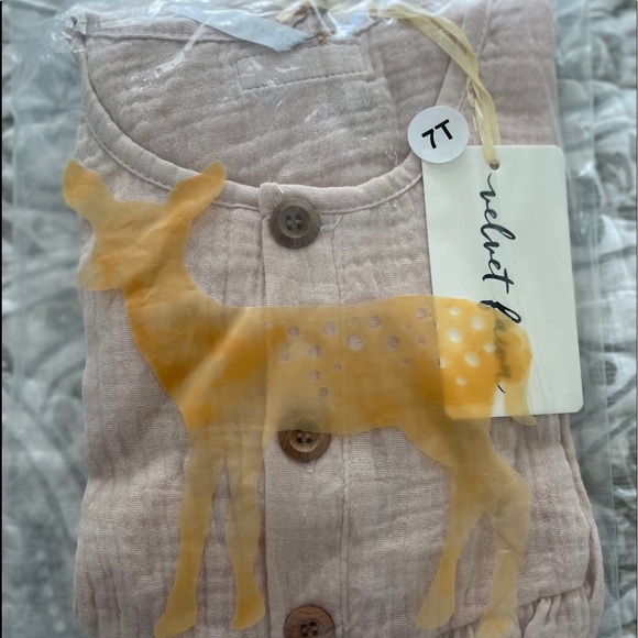 NIB Velvet Fawn Blush Muslin Girls Top Size 7T - Picture 2 of 3